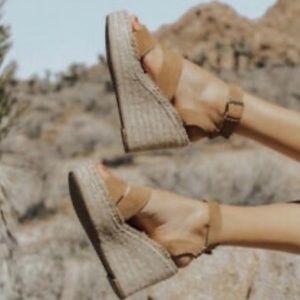 DOLCE VITA | Shayla Tan Suede Platform Espadrille Wedge Sandals women’s 8